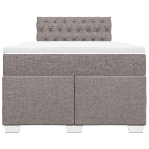 vidaXL Κρεβάτι Boxspring με Στρώμα Taupe 120x190 εκ. Υφασμάτινο