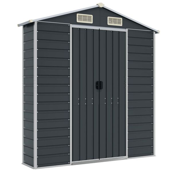 vidaXL Αποθήκη Κήπου Ανθρακί 191x300x198 εκ. Γαλβανισμένο Ατσάλι