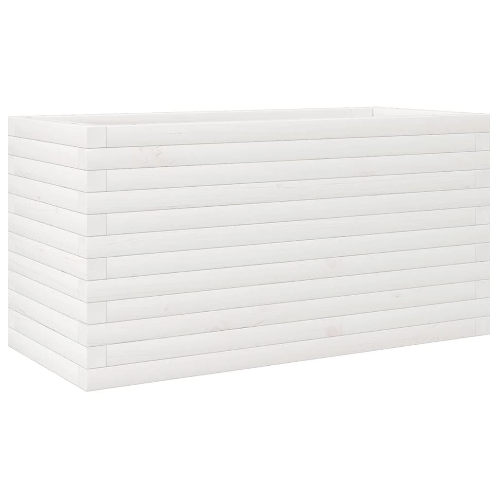 vidaXL Ζαρντινιέρα Κήπου Λευκή 90x40x45,5 εκ. από Μασίφ Ξύλο Πεύκου