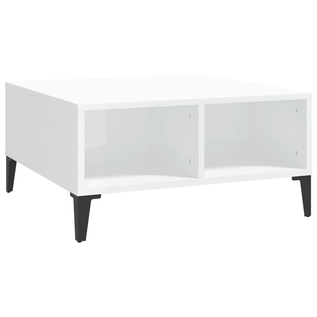 vidaXL Τραπεζάκι Σαλονιού Γυαλιστερό Λευκό 60 x 60 x 30 εκ. Επεξ. Ξύλο