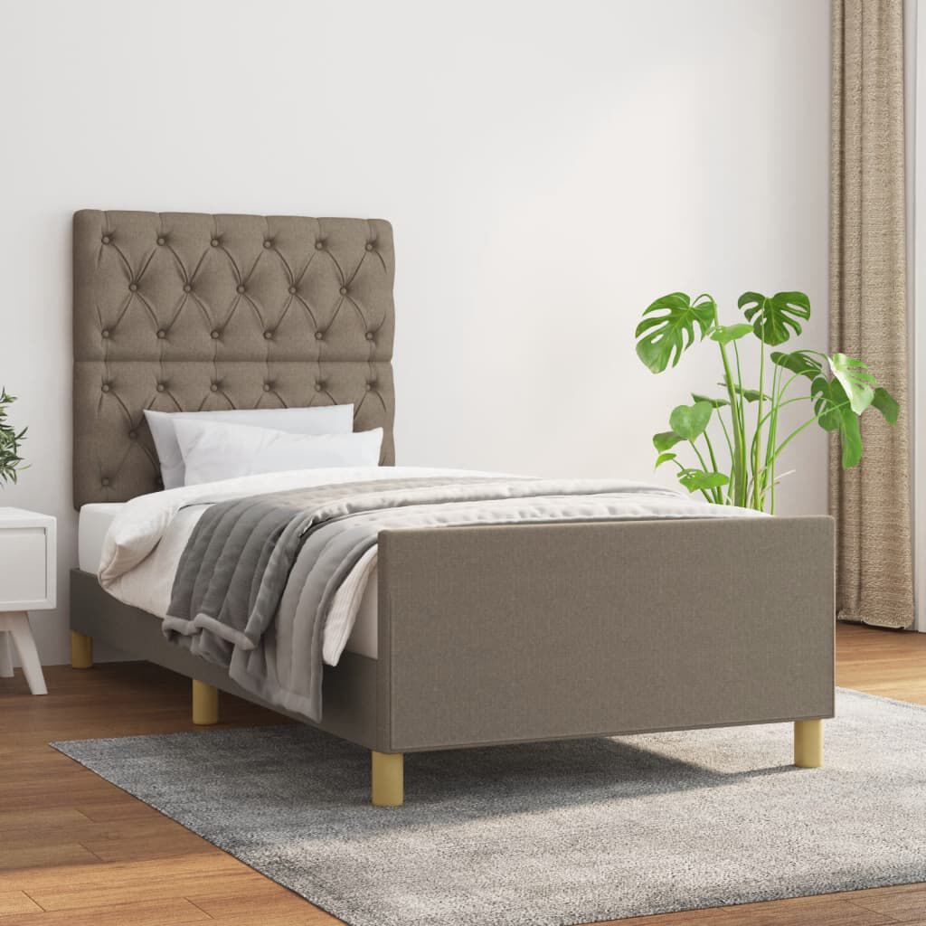 vidaXL Σκελετός Κρεβατιού Χωρίς Στρώμα Taupe 80x200 εκ. Υφασμάτινο
