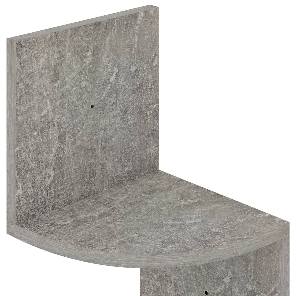 vidaXL Γωνιακή Ραφιέρα Τοίχου Γκρι Σκυρ. 19x19x123 εκ. από Επεξ. Ξύλο
