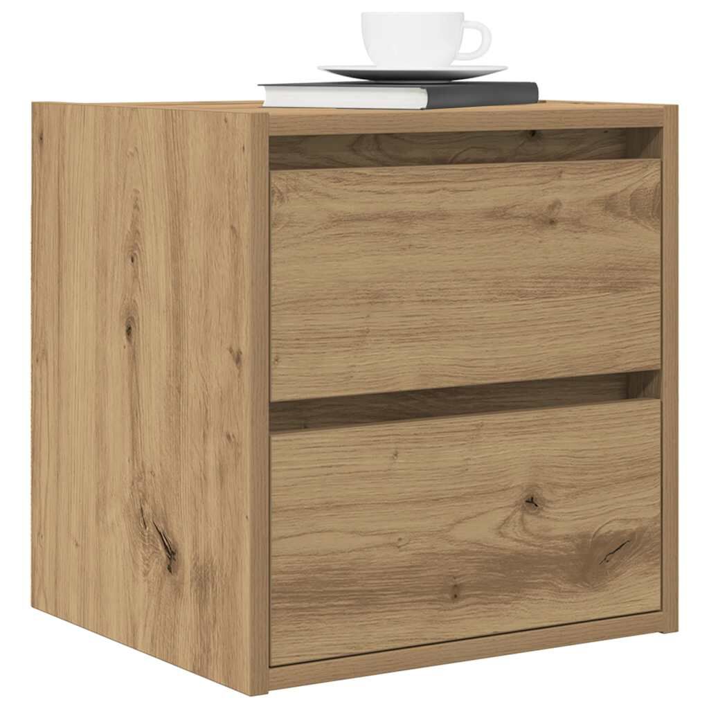 vidaXL Κομοδίνο Επιτοίχιο Αρτισιανή Δρυς 38x34x40 εκ.