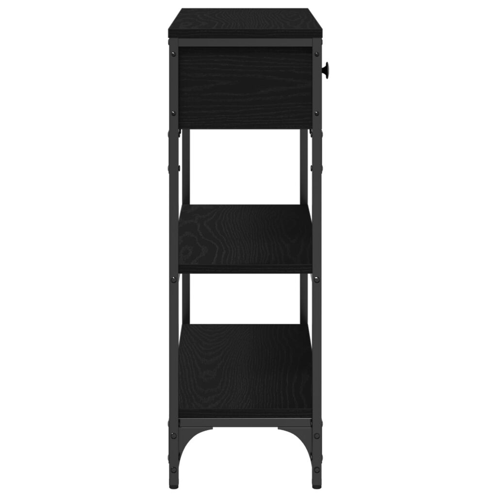 vidaXL Κονσόλα Μαύρη Δρυς 72,5x25x75 εκ. Σανίδα και Χάλυβας