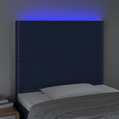 vidaXL Κεφαλάρι Κρεβατιού LED Μπλε 90x5x118/128εκ. Υφασμάτινο