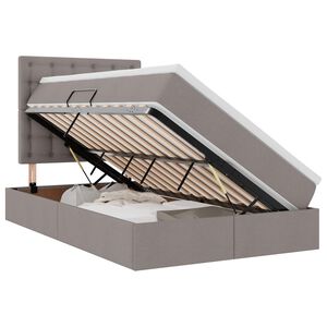 vidaXL Κρεβάτι Αποθήκης με στρώμα Taupe 120 x 190 cm Τεχνητό Δέρμα
