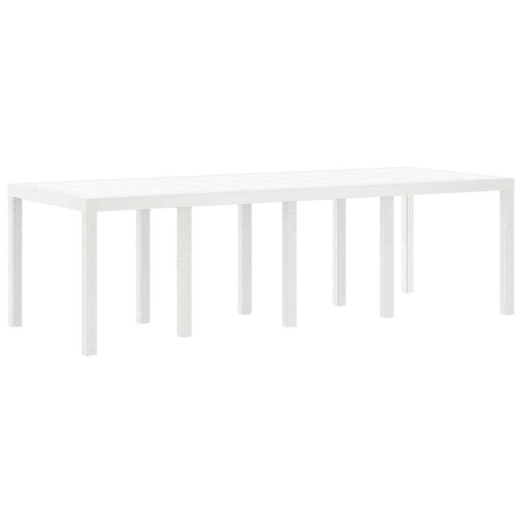 vidaXL Τραπέζι Κήπου Λευκό 250x100x73 εκ. Πολυ Ράττον