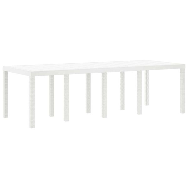 vidaXL Τραπέζι Κήπου Λευκό 250x100x73 εκ. Πολυ Ράττον