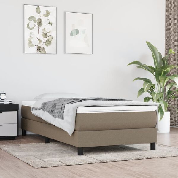 vidaXL &Kappa;&rho;&epsilon;&beta;ά&tau;&iota; Boxspring &mu;&epsilon; &Sigma;&tau;&rho;ώ&mu;&alpha; Taupe 90x200 &epsilon;&kappa;. &Upsilon;&phi;&alpha;&sigma;&mu;ά&tau;&iota;&nu;&omicron;