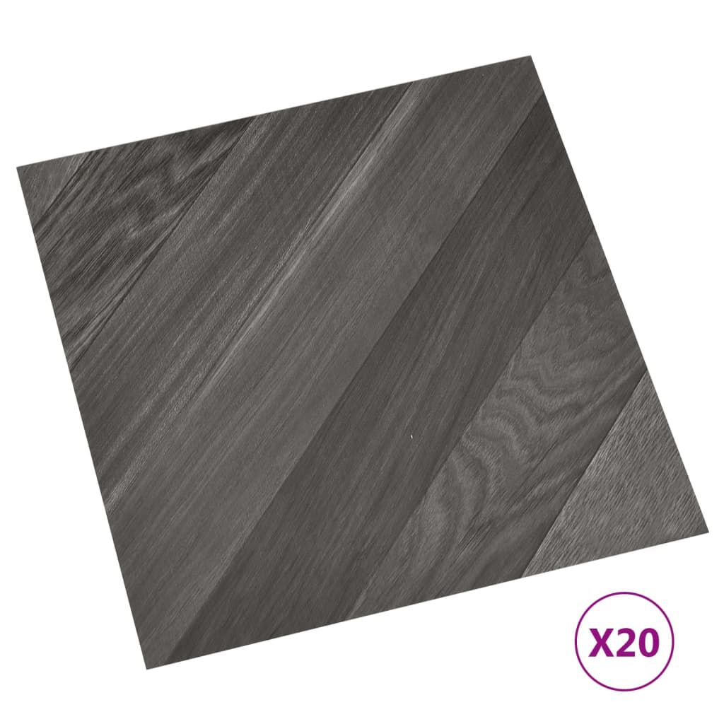 vidaXL Δάπεδο Αυτοκόλλητο Γκρι Ριγέ 20 τεμ. 1,86 μ² από PVC