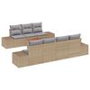 vidaXL Σετ Καναπέ Κήπου με μαξιλάρι 8 pcs Μπεζ Πολυ ράταν