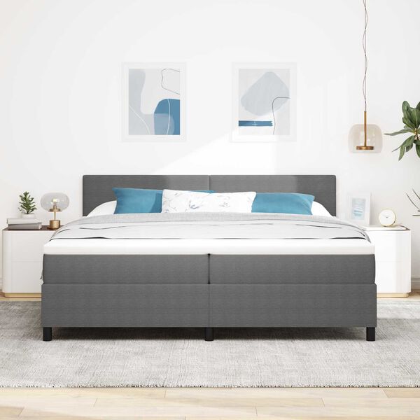 vidaXL Κρεβάτι με Βάση Στρώματος & LED Ανοιχτό Γκρι 200x200 εκ. Βελούδο