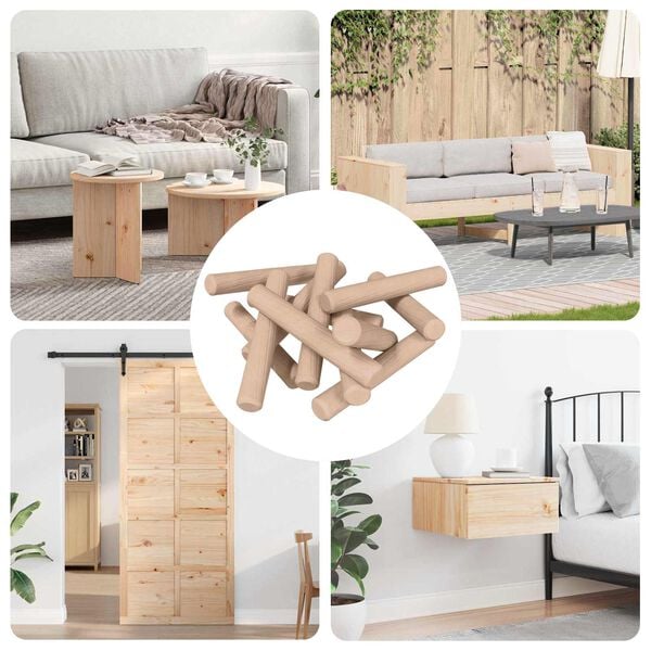 vidaXL &Xi;ύ&lambda;&iota;&nu;&omicron;&iota; &Delta;&alpha;&kappa;&tau;ύ&lambda;&iota;&omicron;&iota; 12 pcs &Kappa;&alpha;&phi;έ &Oslash;6 x 40 mm &Mu;&alpha;&sigma;ί&phi; &xi;ύ&lambda;&omicron;