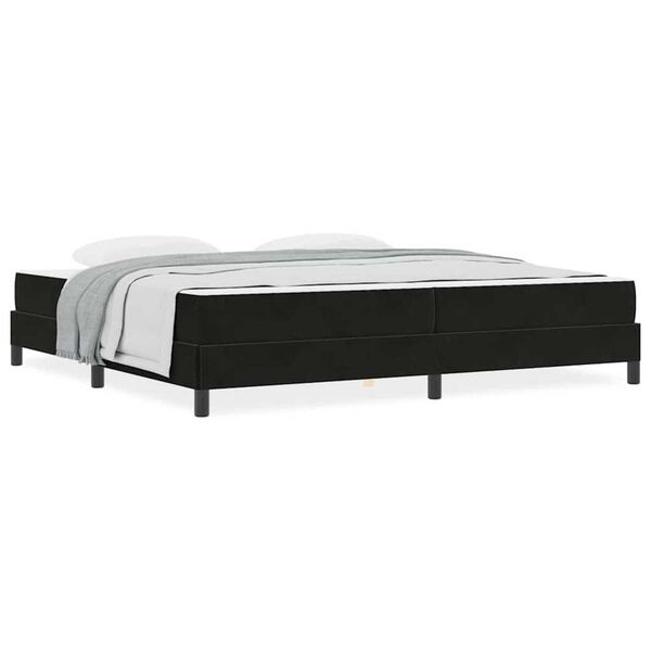 vidaXL Κρεβάτι box spring με στρώμα Μαύρο 200 x 200 cm Βελούδο