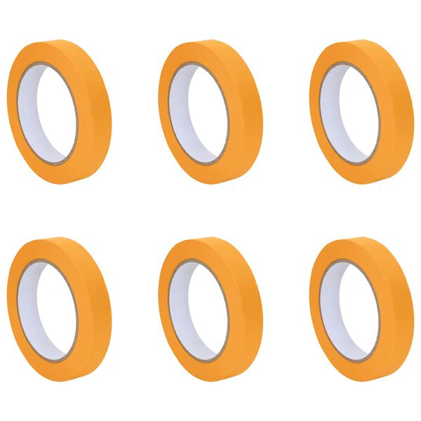 vidaXL Ταινίες Μάσκας για Ζωγράφους 6 pcs Κίτρινο 19mm x 50m Χαρτί
