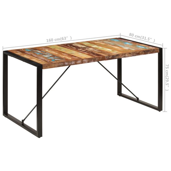 vidaXL Τραπεζαρία 160 x 80 x 75 εκ. από Μασίφ Ανακυκλωμένο Ξύλο