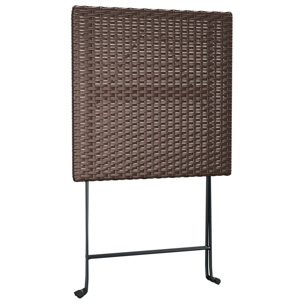 vidaXL Τραπέζι Bistro Πτυσσόμενο Καφέ 55x54x71 εκ. από Συνθετικό Ρατάν