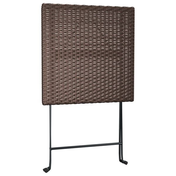 vidaXL Τραπέζι Bistro Πτυσσόμενο Καφέ 55x54x71 εκ. από Συνθετικό Ρατάν