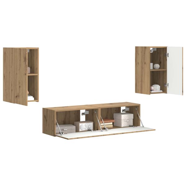 vidaXL &Sigma;&epsilon;&tau; &epsilon;&pi;ί&pi;&lambda;&omicron;&upsilon; &tau;&eta;&lambda;&epsilon;ό&rho;&alpha;&sigma;&eta;&sigmaf; 4 pcs Artisan Oak &Epsilon;&pi;&epsilon;&xi;&epsilon;&rho;&gamma;&alpha;&sigma;&mu;έ&nu;&omicron; &xi;ύ&lambda;&omicron;