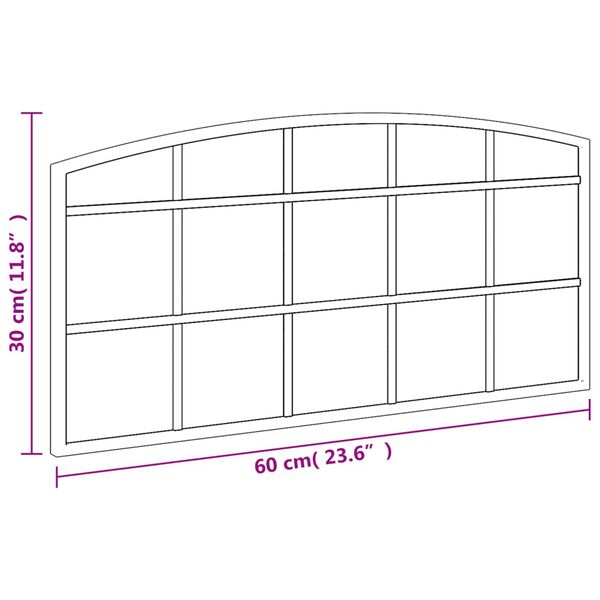 vidaXL Καθρέφτης Τοίχου Αψίδα Μαύρος 60x30 εκ. από Σίδερο