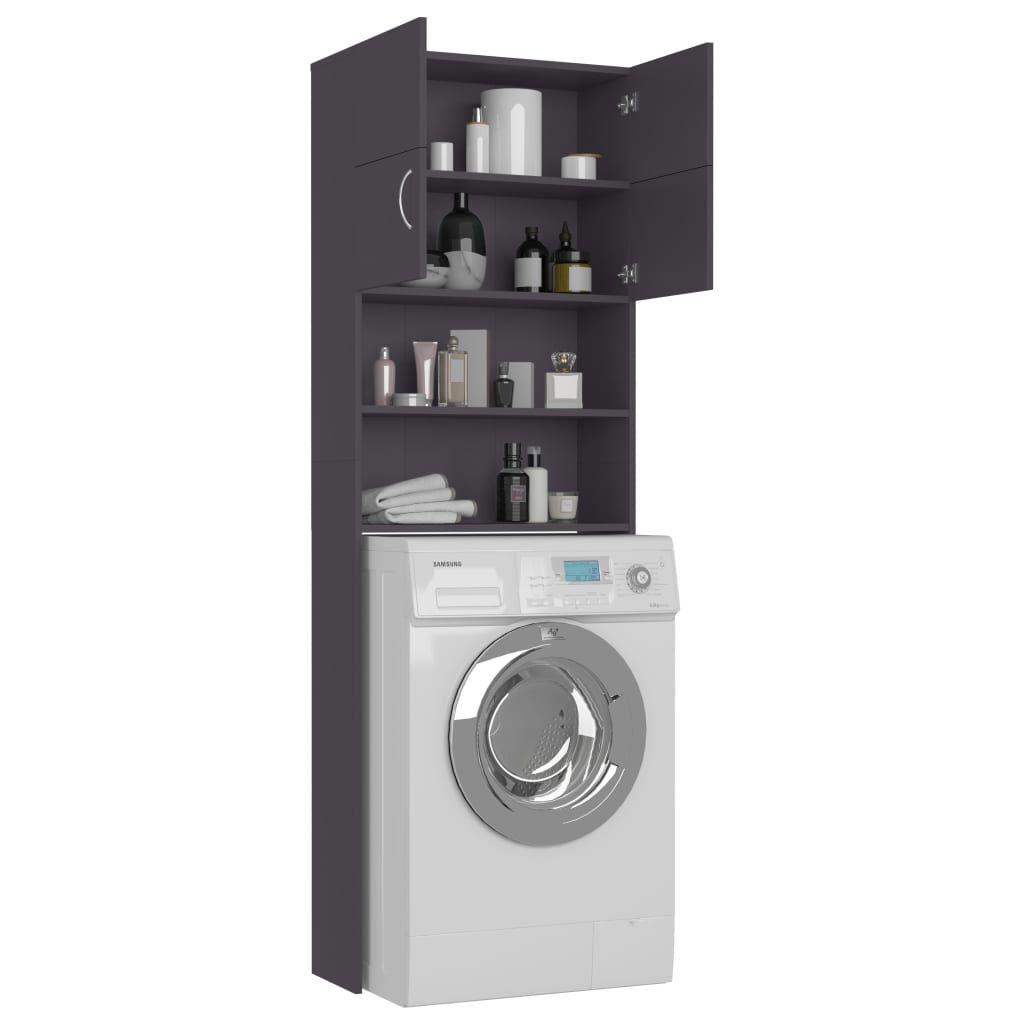 vidaXL Ντουλάπι Πλυντηρίου Γκρι 64 x 25,5 x 190 εκ. από Μοριοσανίδα