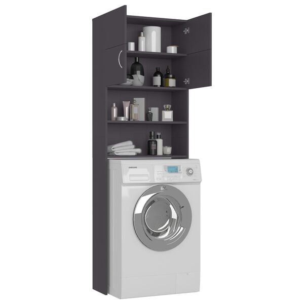 vidaXL Ντουλάπι Πλυντηρίου Γκρι 64 x 25,5 x 190 εκ. από Μοριοσανίδα