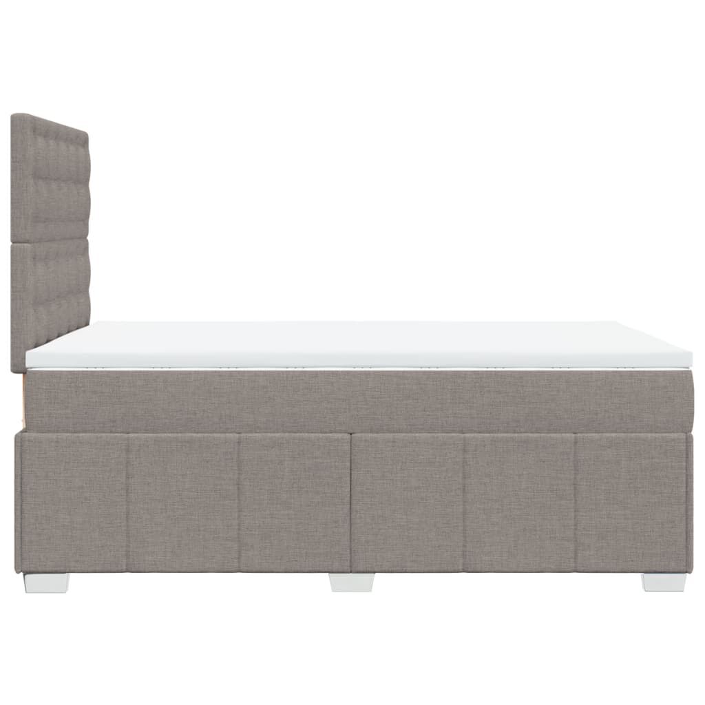 vidaXL Κρεβάτι Boxspring με Στρώμα Taupe 120x200 εκ. Υφασμάτινο