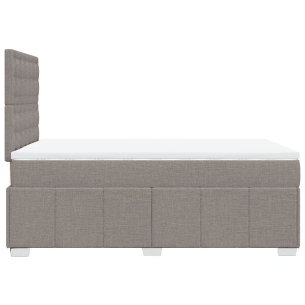 vidaXL Κρεβάτι Boxspring με Στρώμα Taupe 120x200 εκ. Υφασμάτινο
