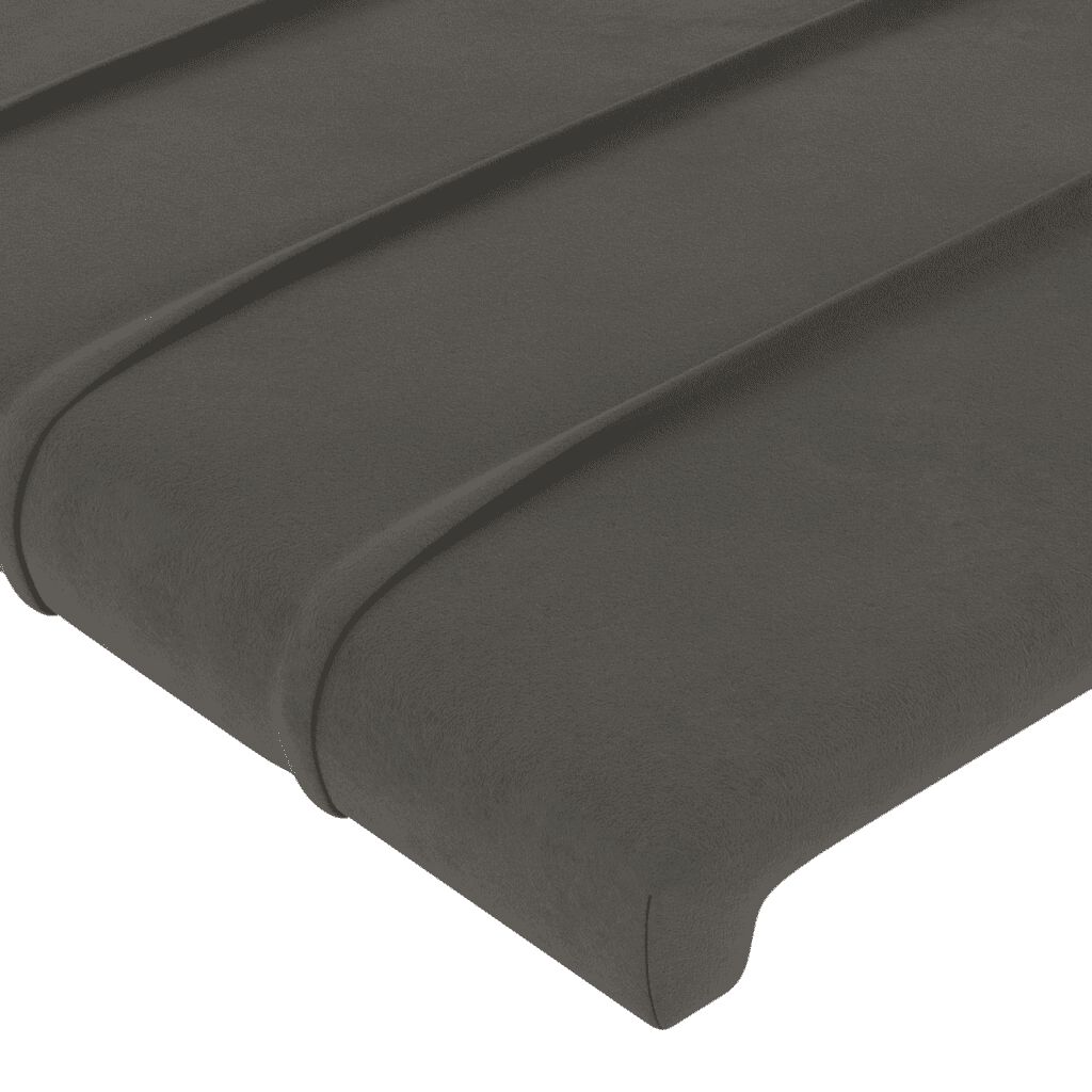 vidaXL Κρεβάτι Boxspring με Στρώμα Σκούρο Γκρι 100x200 εκ. Βελούδινο