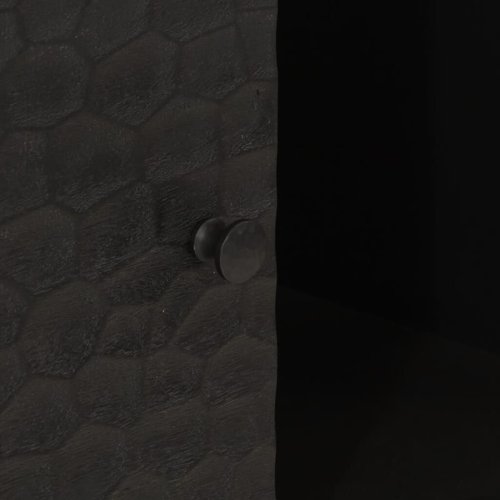 vidaXL Βοηθητικό Ντουλάπι Μαύρο 80 x 33 x 75 εκ. από Μασίφ Ξύλο Μάνγκο