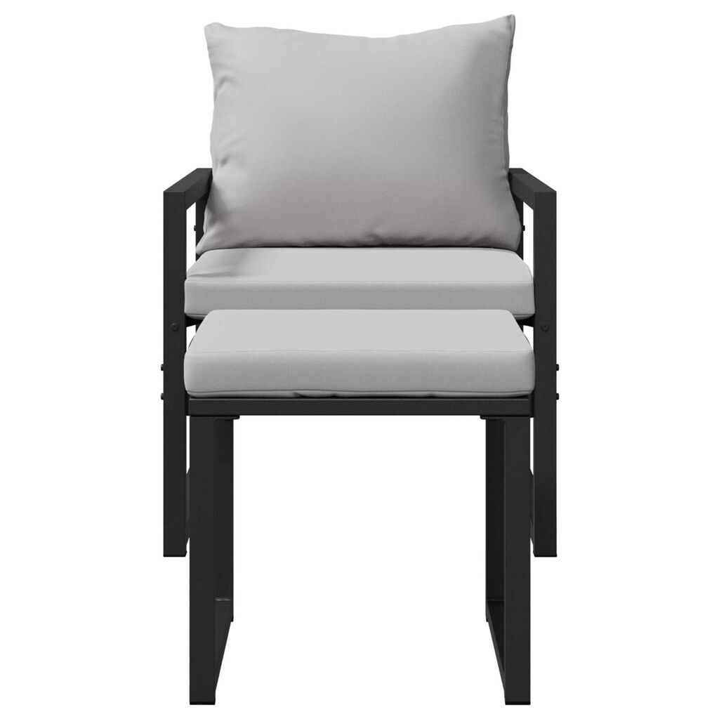 vidaXL Σετ Καναπέ Κήπου 4 pcs Μαύρο 61 x 72.5 x 71 εκ. Ατσάλι