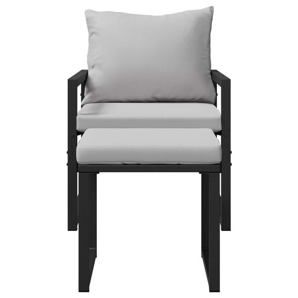 vidaXL Σετ Καναπέ Κήπου 4 pcs Μαύρο 61 x 72.5 x 71 εκ. Ατσάλι