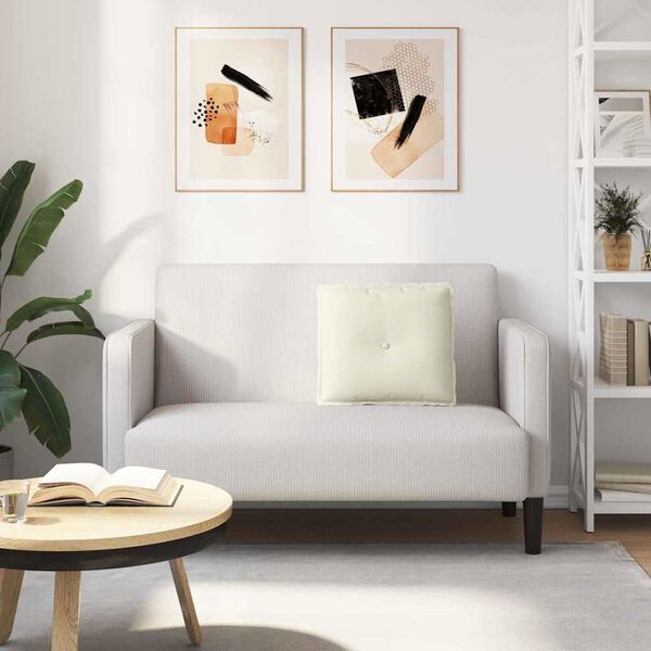 vidaXL Μαξιλάρι Πλάτης Κρεμ 50 x 45 εκ. Υφασμάτινο Κορντουρά