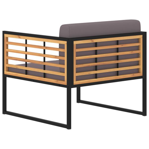 vidaXL Καρέκλες Κήπου με Μαξιλάρια 2 τεμ. Σκ. Γκρι Μασίφ Ξύλο Ακακίας