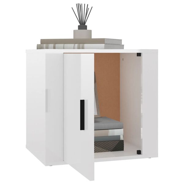 vidaXL Κομοδίνα Γυαλιστερό Λευκό 50 x 39 x 47 εκ.
