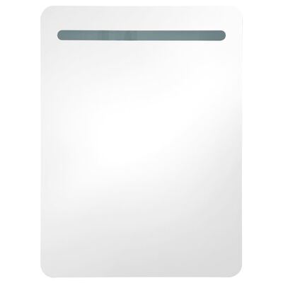 vidaXL Καθρέφτης Μπάνιου με Ντουλάπι & LED Λαμπερό Λευκό 60x11x80 εκ.