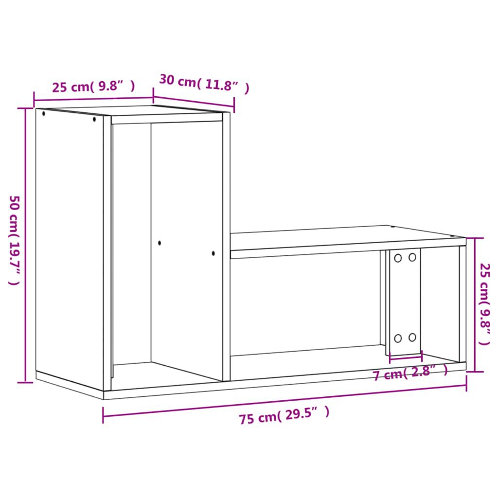 vidaXL Έπιπλα Τηλεόρασης 2 τεμ. Sonoma Δρυς 75x30x50 εκ. Επεξ. Ξύλο