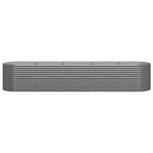 vidaXL Ζαρντινιέρα Γκρι 368x80x68 εκ. Γαλβανισμένος χάλυβας