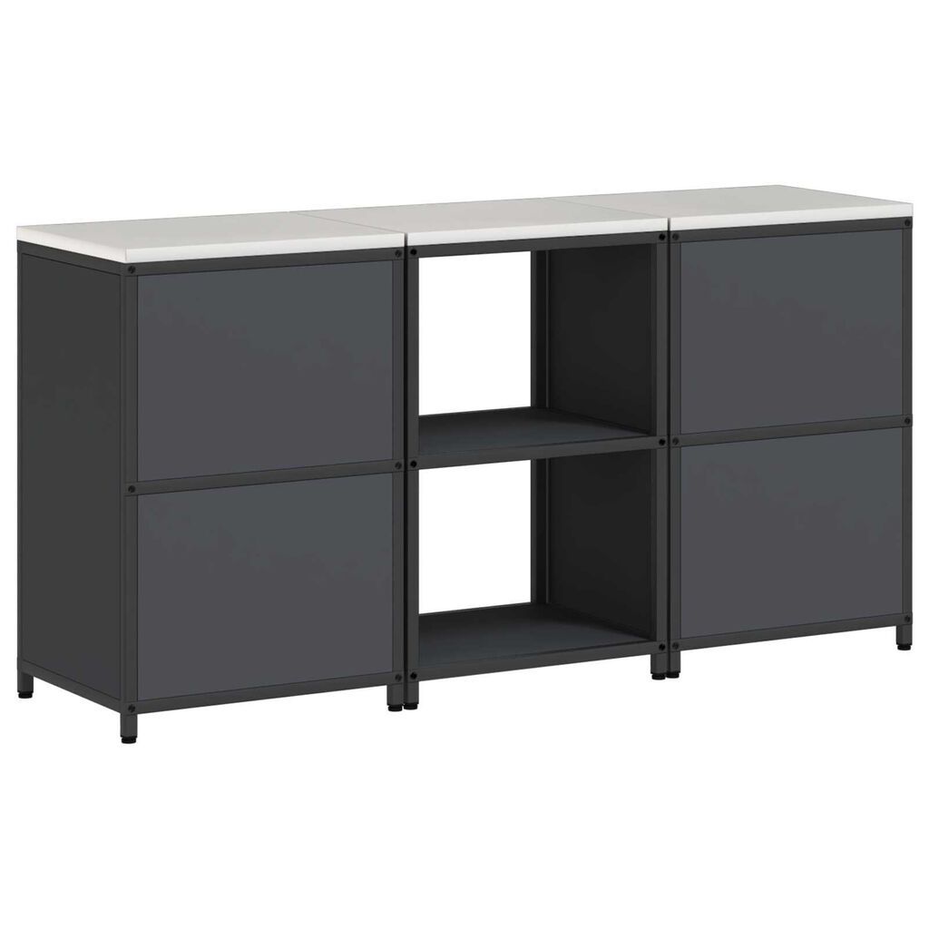 vidaXL Σετ Αποθήκευσης Κουζίνας 3 pcs Ανθρακί 180 x 50 x 92 εκ.