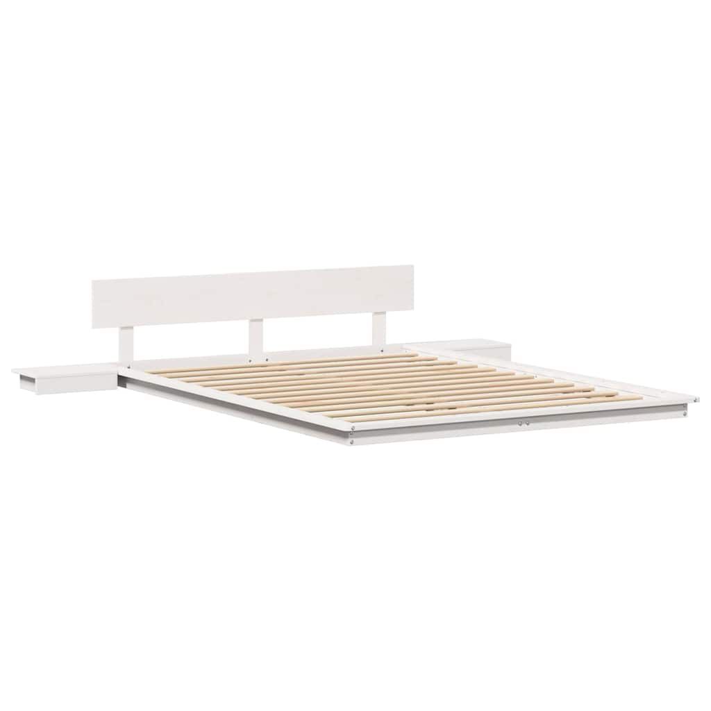 vidaXL Σκελετός Κρεβατιού Λευκό 140 x 200 cm ξύλο