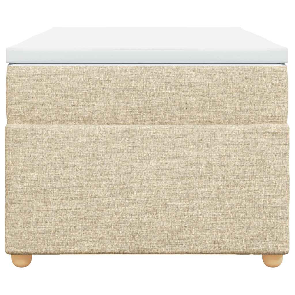 vidaXL Κρεβάτι Boxspring με Στρώμα Κρεμ 100 x 200 εκ. Υφασμάτινο