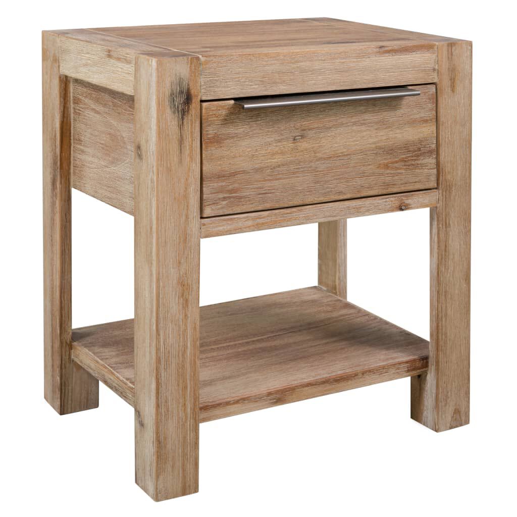 vidaXL Κομοδίνα με Συρτάρια 2 Τεμ. 40x30x48 εκ. από Μασίφ Ξύλο Ακακίας