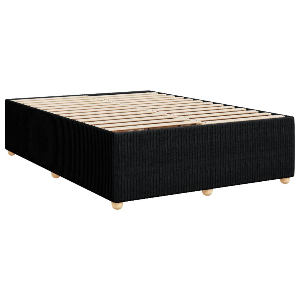 vidaXL Κρεβάτι Boxspring με Στρώμα Μαύρο 160x200 εκ. Υφασμάτινο