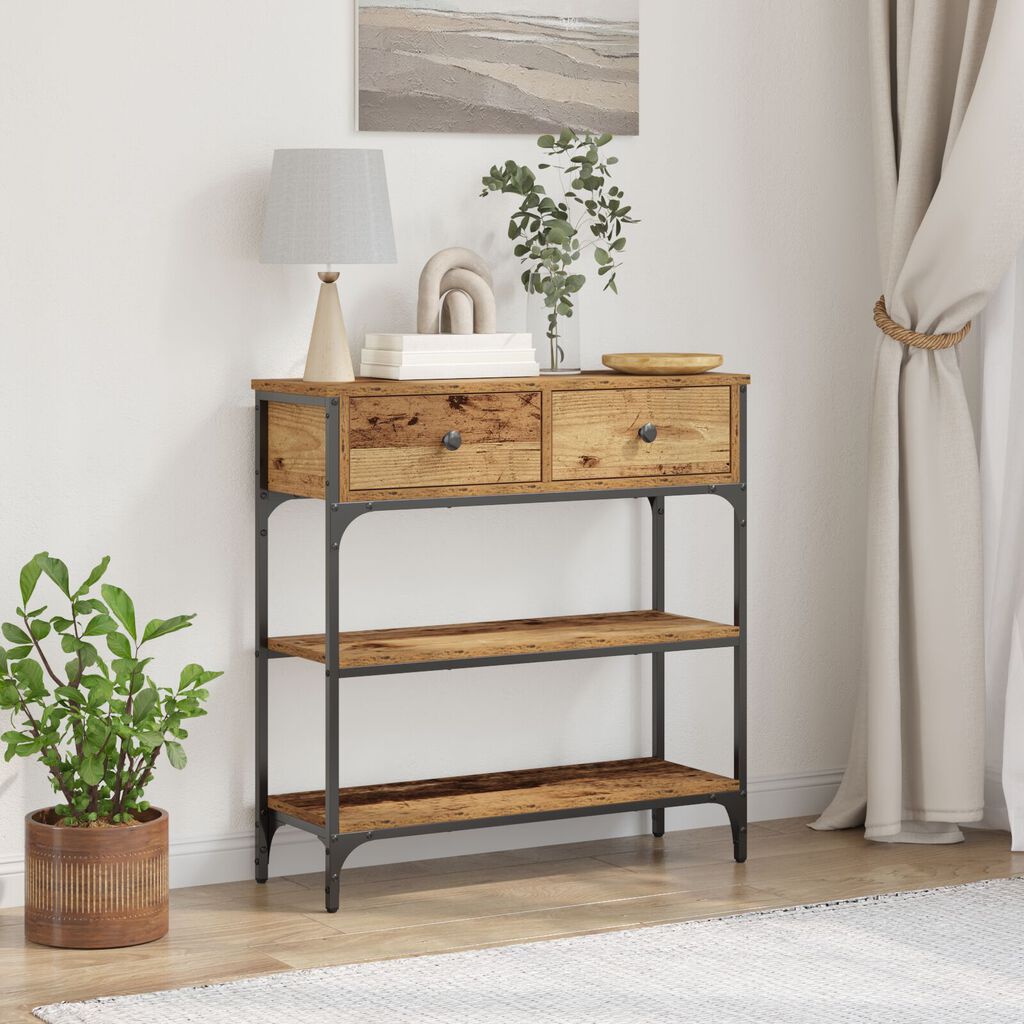 vidaXL Κονσόλα Ξύλινη 72,5x25x75 εκ. Κατασκευασμένο από Ξύλο & Ατσάλι