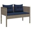 vidaXL Σετ Καναπέ Κήπου 6 pcs γκρι και ναυτικό μπλε συνθετικό ρατάν