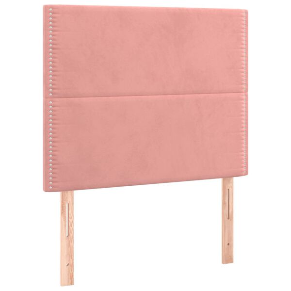 vidaXL Κρεβάτι Boxspring με Στρώμα Ροζ 120x200 εκ. Βελούδινο