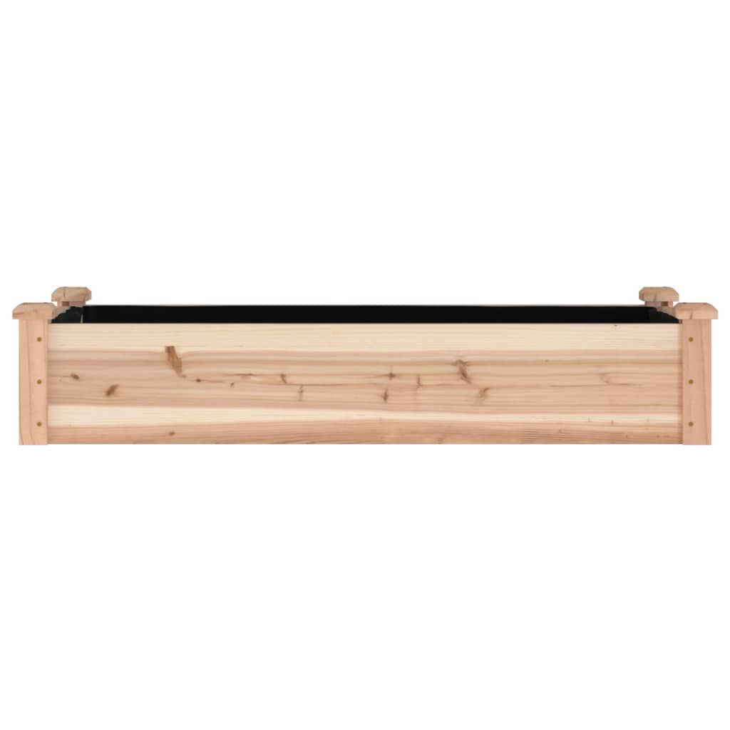 vidaXL Ζαρντινιέρα Υπερυψ. με Επένδυση 120x45x25 εκ. Μασίφ Ξύλο Ελάτης