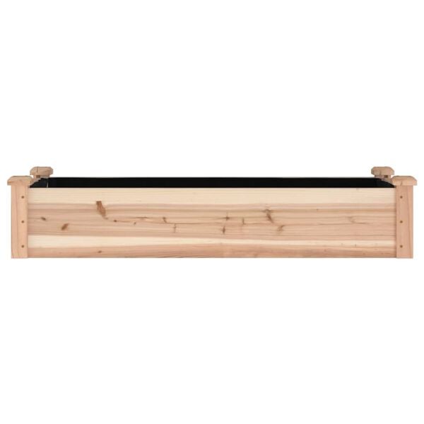 vidaXL Ζαρντινιέρα Υπερυψ. με Επένδυση 120x45x25 εκ. Μασίφ Ξύλο Ελάτης