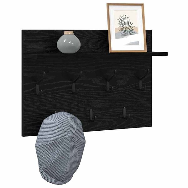 vidaXL Τοίχου Κρεμάστρα Μαύρη δρυς 60 x 40 x 12 cm Επεξεργασμένο ξύλο