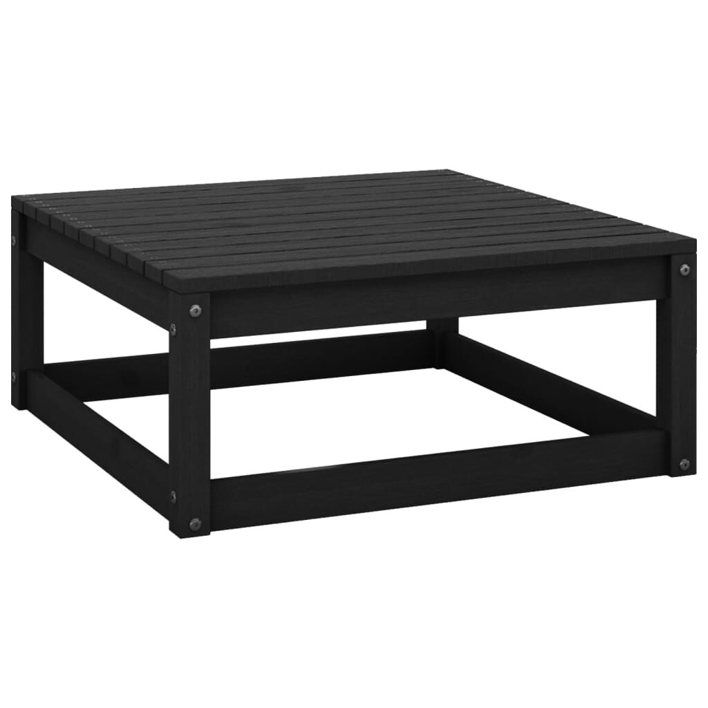 vidaXL Υποπόδιο Κήπου 70 x 70 x 30 εκ. από Μασίφ Ξύλο Πεύκου Μαύρο